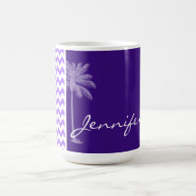 Tropical Purple Chevron Coffee Mugs