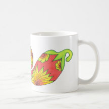Tropical Red-Orange Peppers Coffee Mug