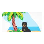 tropical rottweiler photo cards