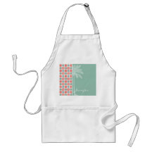 Tropical Salmon, Coral Pink, & Seafoam Apron