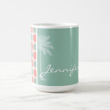 Tropical Salmon, Coral Pink, & Seafoam Coffee Mug