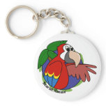 Tropical Scarlet Macaw Keychain