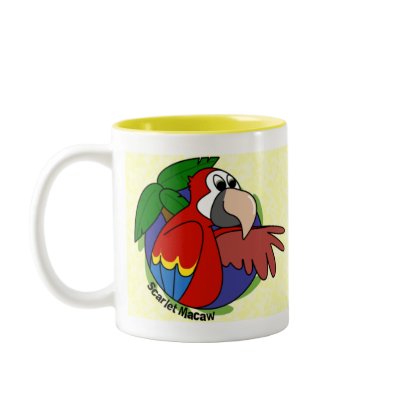 Tropical Scarlet Macaw Mug by MenagerieMayhem