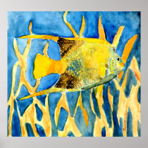 tropical sea life fish painting print on canvas
