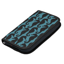 Tropical Seahorses Silhouettes Black, Blue Planner