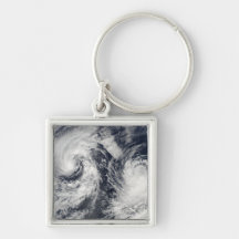 Tropical storms Boris and Cristina Keychains