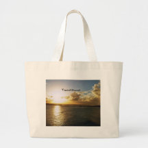 Tropical sunset canvas bags