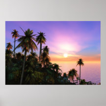 Tropical Sunset Poster