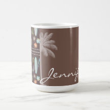 Tropical Surfboards & Hibiscus Coffee Mugs