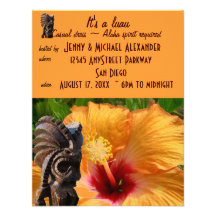 Tropical Tiki Luau Party Invitations