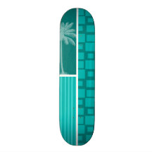 Tropical Turquoise Squares Skate Decks