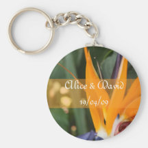 Tropical Wedding Favour Bird of Paradise Keychain