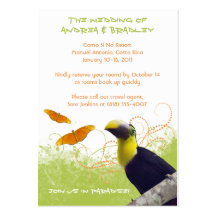 Tropical Wedding Travel Information Card Business Card Templates