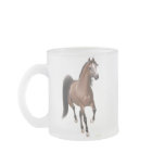 Trotting Arabian Horse Frosted Glass Mug