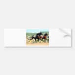 trotting power horse racing bumper sticker