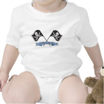 Trouble Pirate Flags Baby Bodysuit