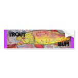 trout bum art bumper stickers