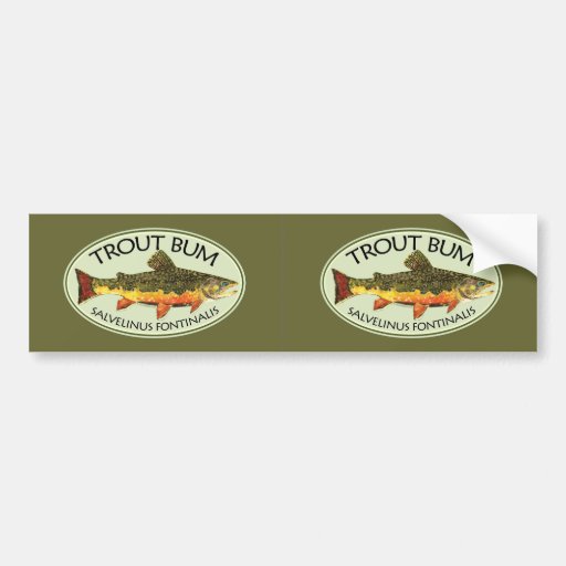 Trout Bum Fishing Bumper Sticker