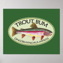 Trout Bum Fishing Poster