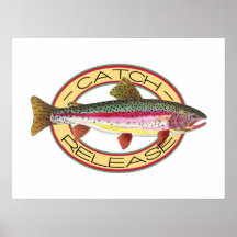 Trout Catch & Release Fishing Poster
