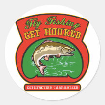 trout fish jumping fly fishing round stickers