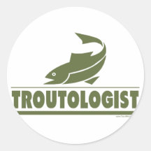 Trout Fishing Round Sticker