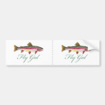 Trout Fly Fishing Bumper Sticker