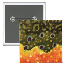 Trout Fly Fishing Pinback Button