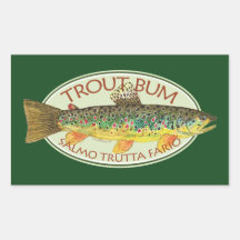 Trout Fly Fishing Rectangular Stickers