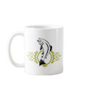 trout jumping isolated on white mugs