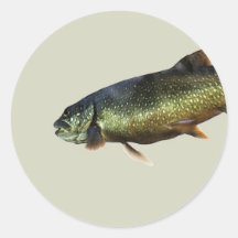 Trout on Beige Round Sticker