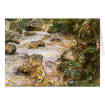 Trout Stream in Tyrol by Sargent, Victorian Art Greeting Cards