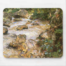 Trout Stream in Tyrol by Sargent, Victorian Art Mousepads