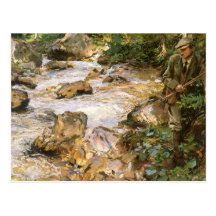 Trout Stream in Tyrol by Sargent, Victorian Art Post Cards