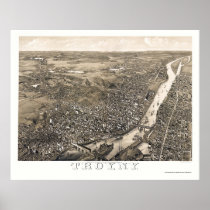 Troy, NY Panoramic Map - 1881 Poster