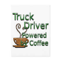 Truck Driver Powered by Coffee Postcards