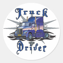 Truck Driver Round Stickers