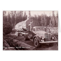 Truck Logging in Western Washington, 1940 Card