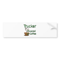 Trucker Powered by Coffee Bumper Stickers