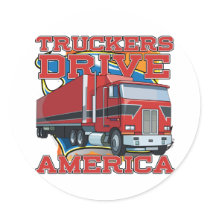 Truckers Drive America Stickers