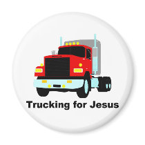 Trucking for Jesus Magnets