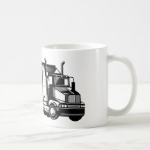 trucking truck driver business card coffee mugs