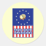 True Brew Wine Americans Round Sticker