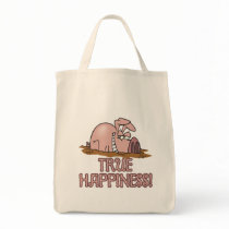 true happiness cute pig in mud cartoon bag