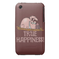 true happiness cute pig in mud cartoon iphone 3 case-mate cases
