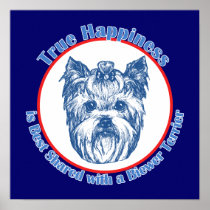 True Happiness with a Biewer Terrier Poster