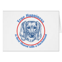 True Happiness with a Dachshund (Longhair) Cards