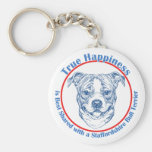 True Happiness with a Staffordshire Bull Terrier Key Chain