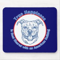 True Happiness with an American Bulldog Mouse Pad