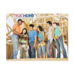 True Hero postcard with service project team photo